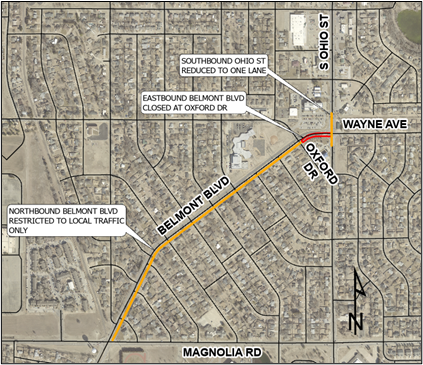 News Image UTILITY CONSTRUCTION NOTICE S OHIO ST AND BELMONT BLVD